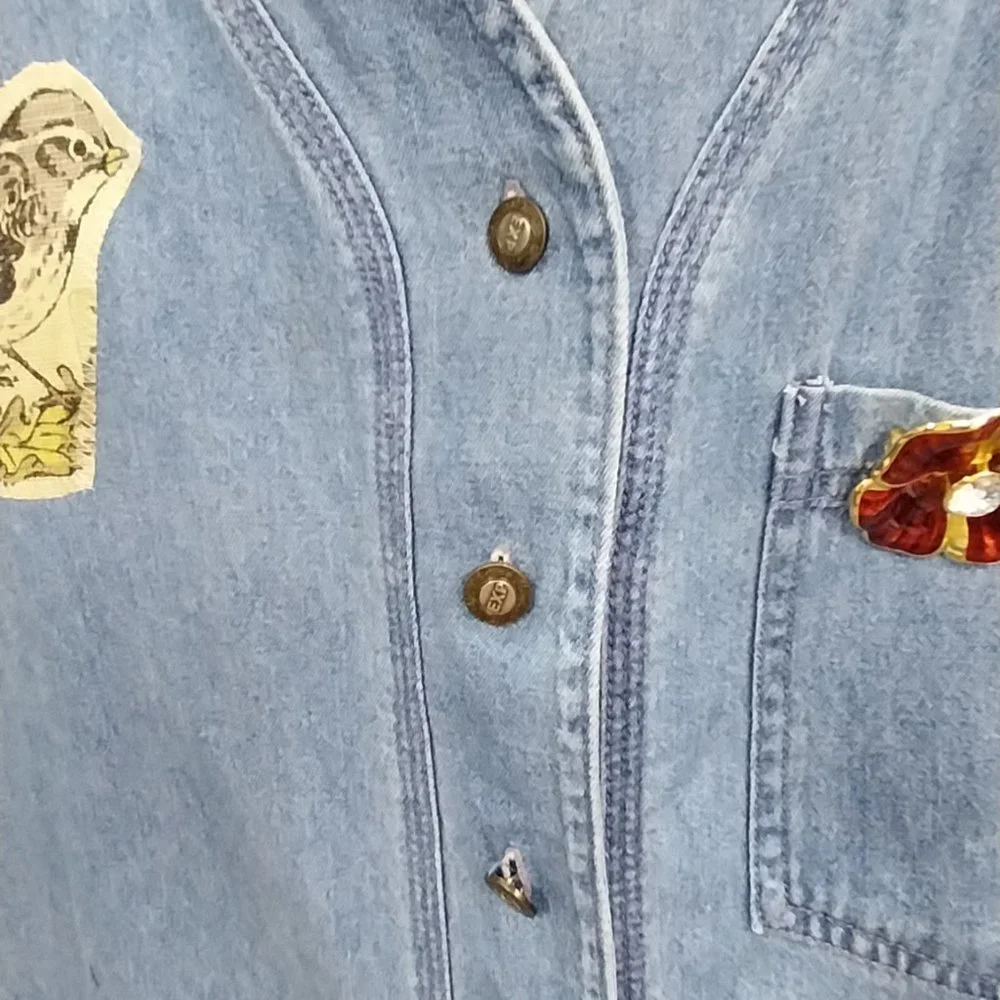 2764 Size XL Express Jeans Upcycled Jean Tunic - Picture 6 of 8